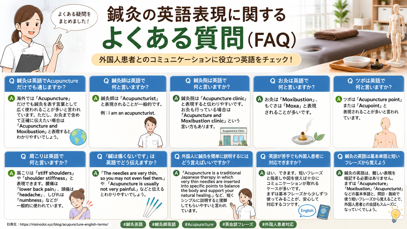 鍼灸の英語表現に関するよくある質問(FAQ)
