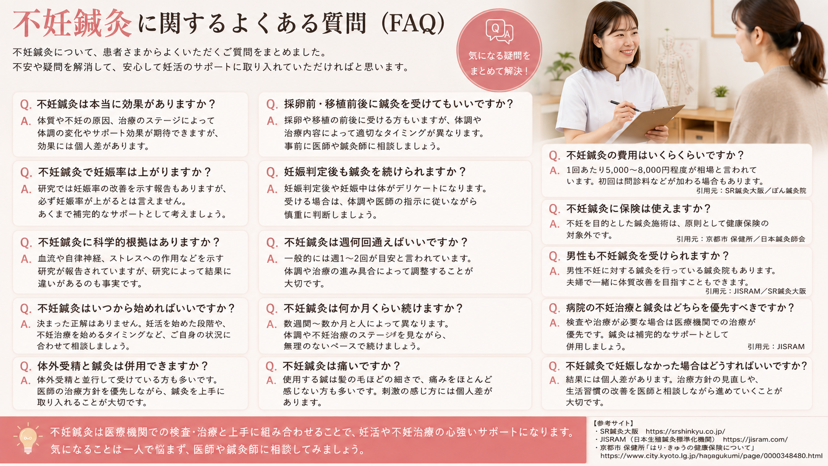 不妊鍼灸に関するよくある質問(FAQ)
