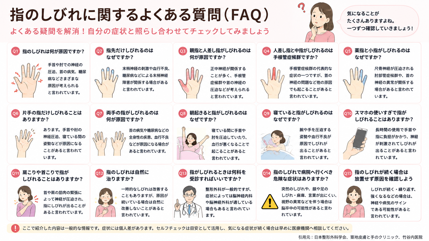 指のしびれに関するよくある質問(FAQ)