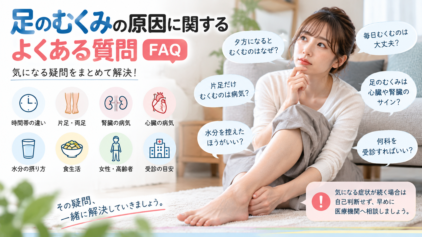 足のむくみの原因に関するよくある質問(FAQ)