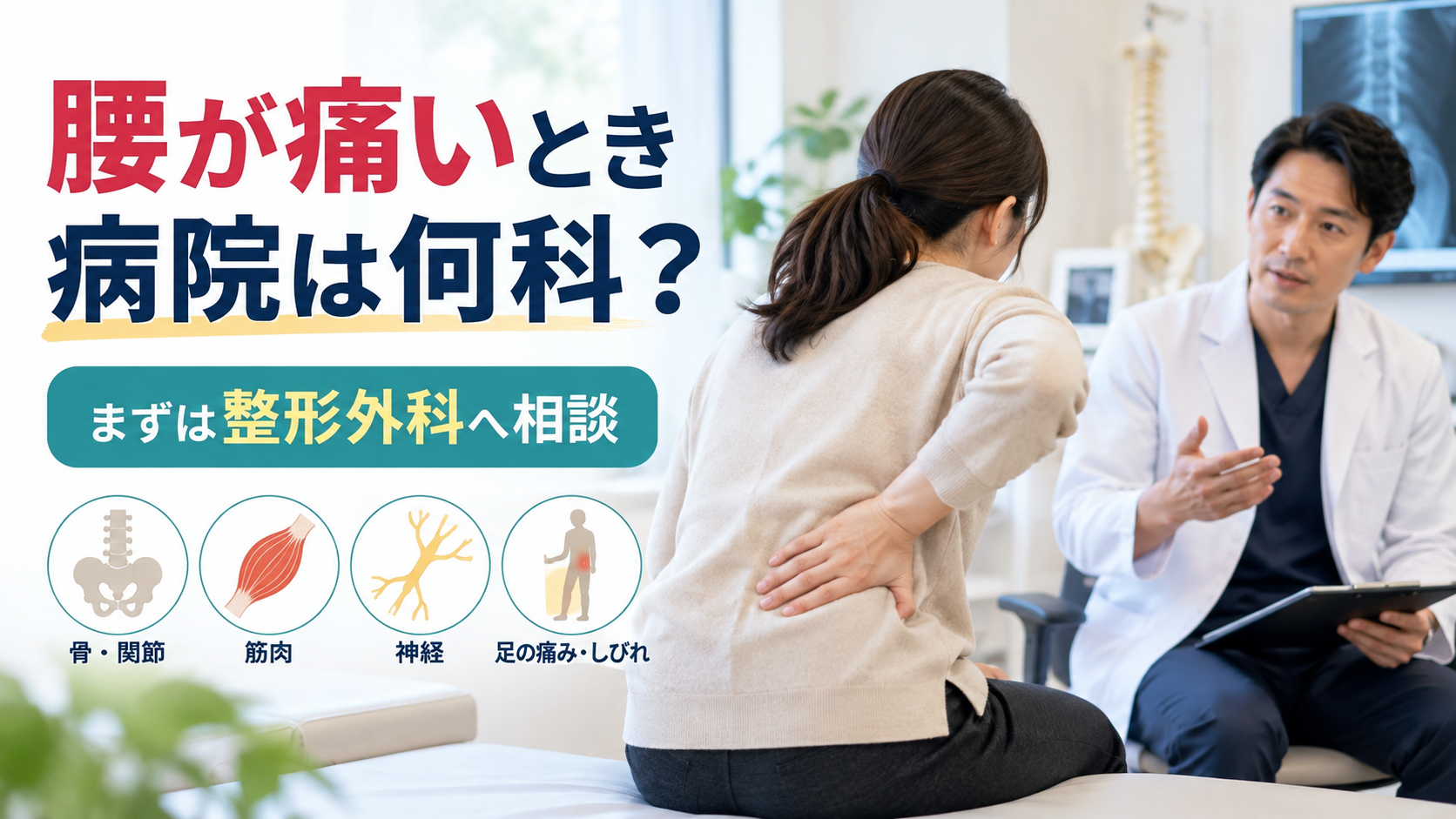 腰が痛いとき病院は何科?まずは整形外科を受診するのが基本