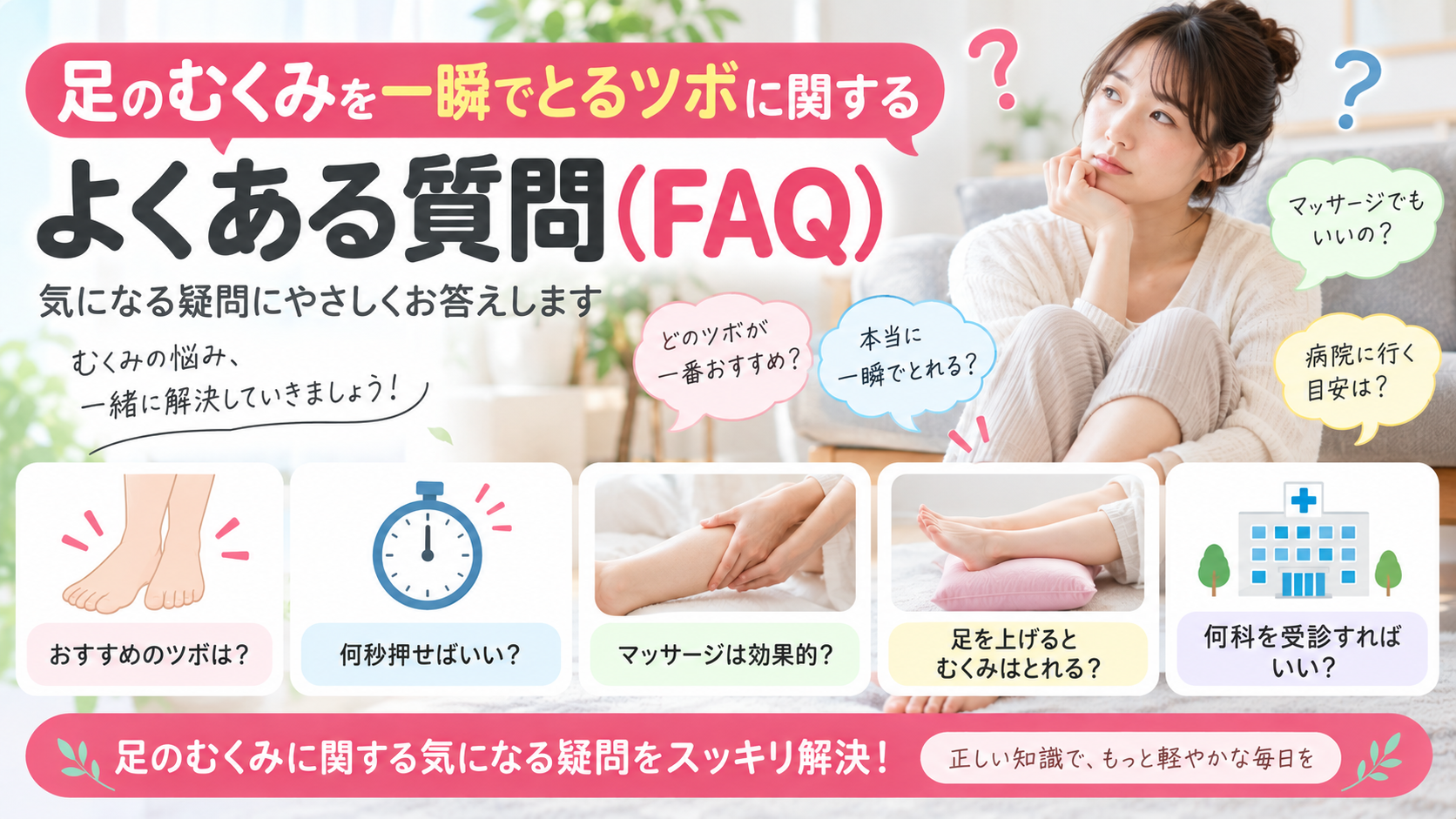 足のむくみを一瞬でとるツボに関するよくある質問(FAQ)