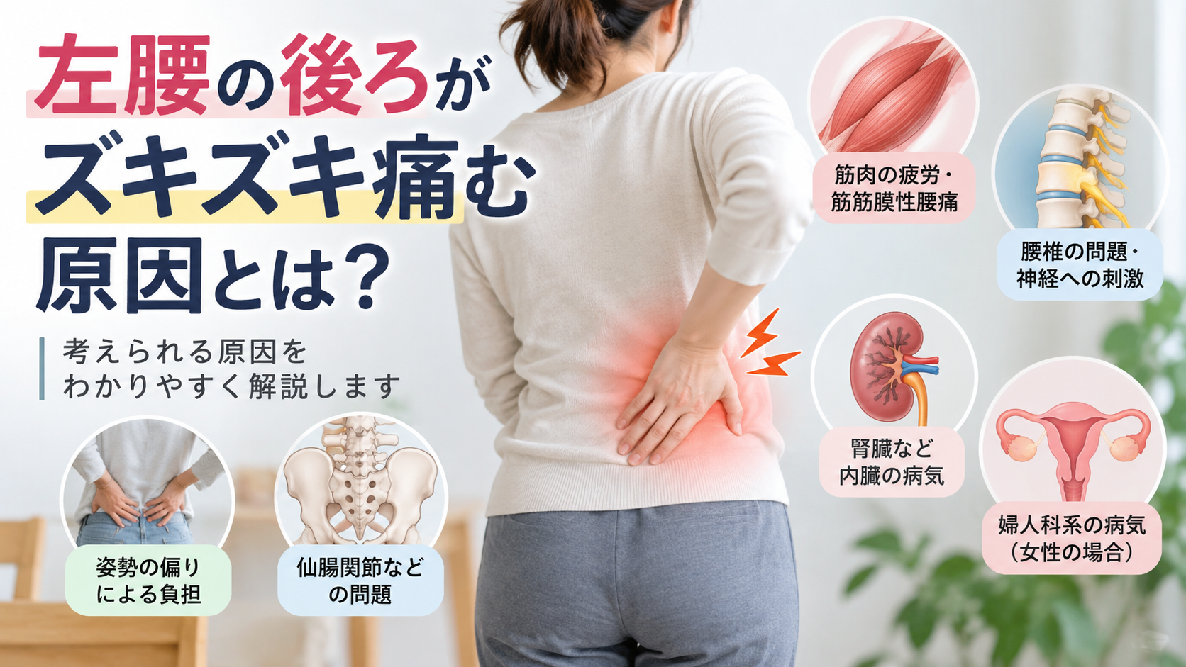 左腰の後ろがズキズキ痛む原因とは?