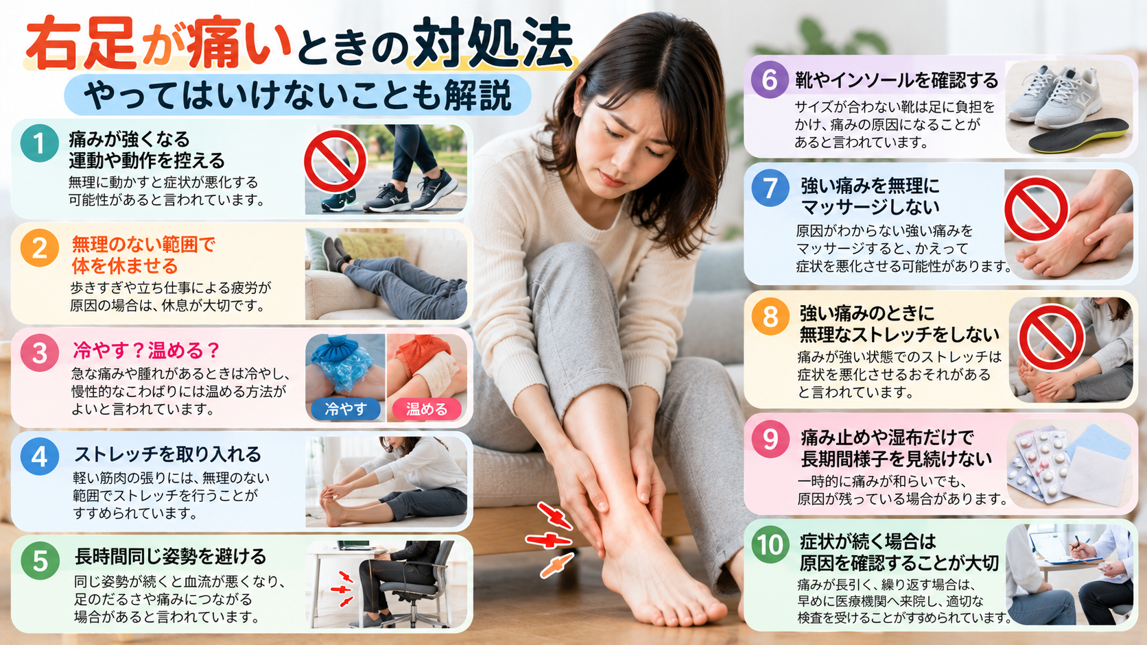 右足が痛いときの対処法|やってはいけないことも解説