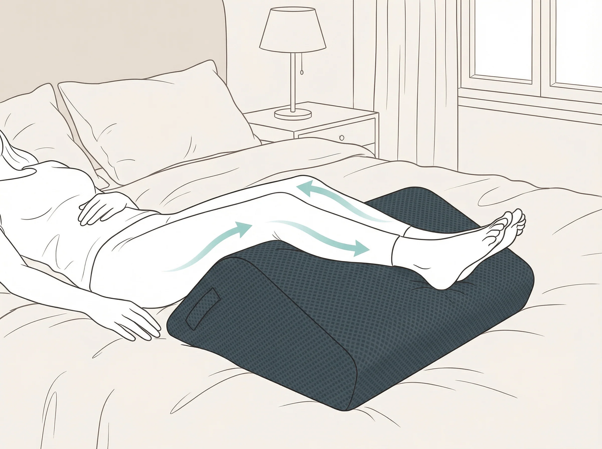 足を上げて寝る正しい方法