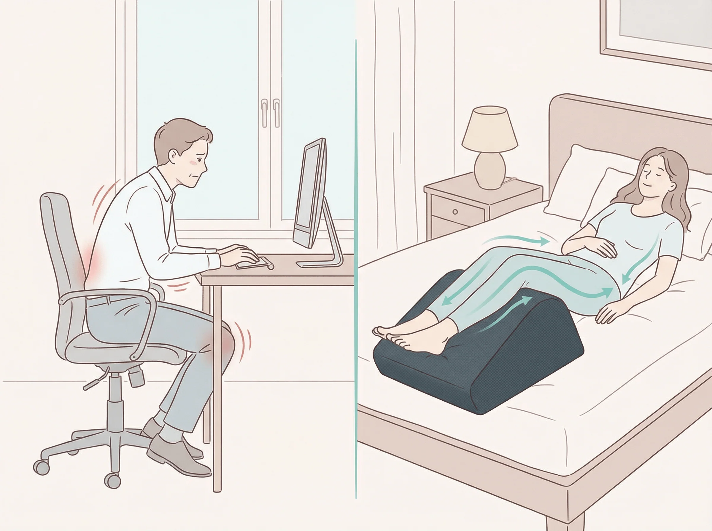 足を上げて寝る習慣がおすすめの人