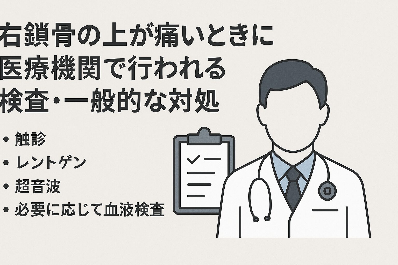 右鎖骨の上が痛いときに医療機関で行われる検査・一般的な対処