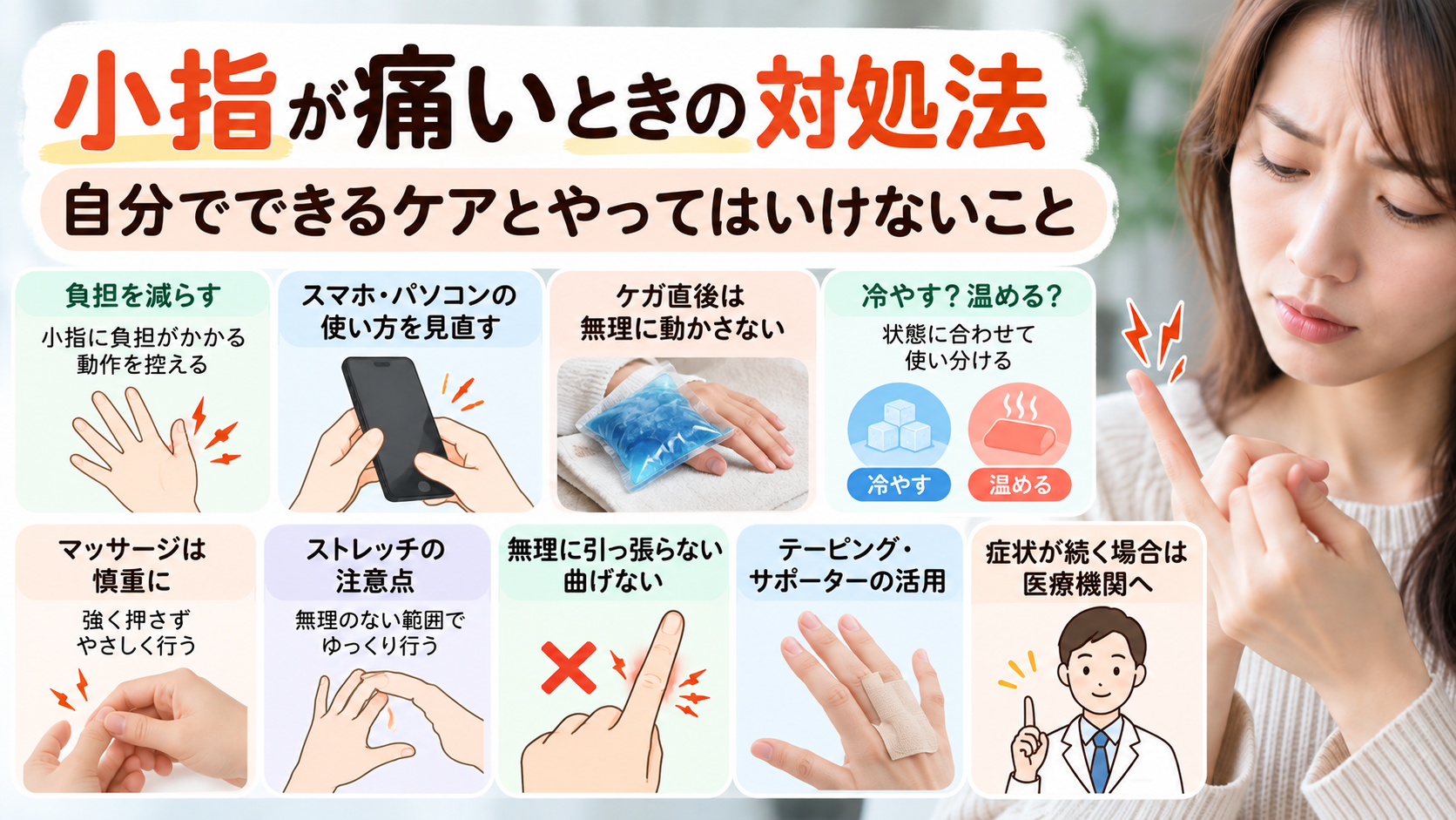 小指が痛いときの対処法|自分でできるケアとやってはいけないこと
